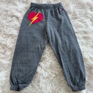 Kids Aviator Nation heart and bolt Sweatpant